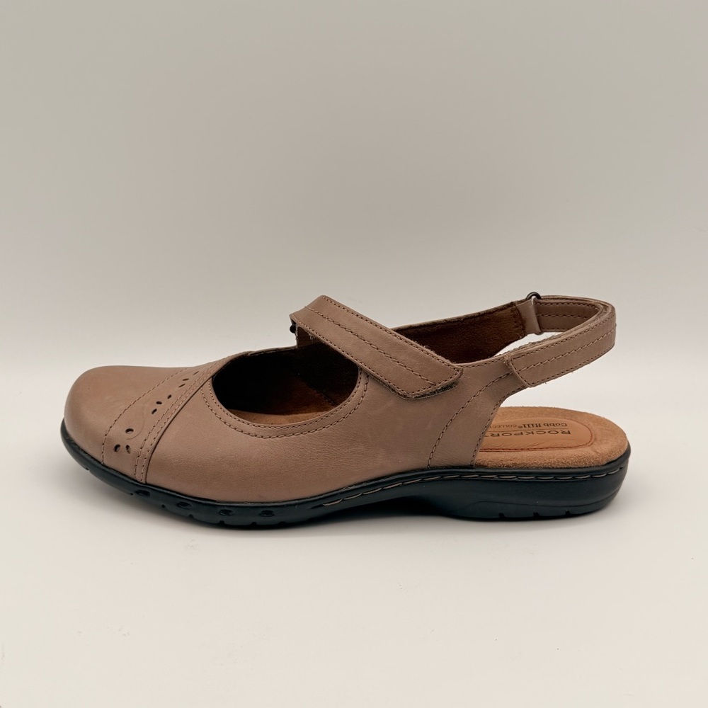 Rockport Cobb Hill Penfield Mary Jane Slingback Leather Shoes Taupe Size 9.5 - Picture 9 of 13